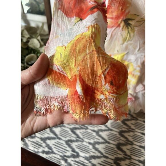 Vintage Y2K Cache Wrap Bell Sleeve Floral Lace Long Sleeve Fairy Core Top XS - Picture 2 of 8